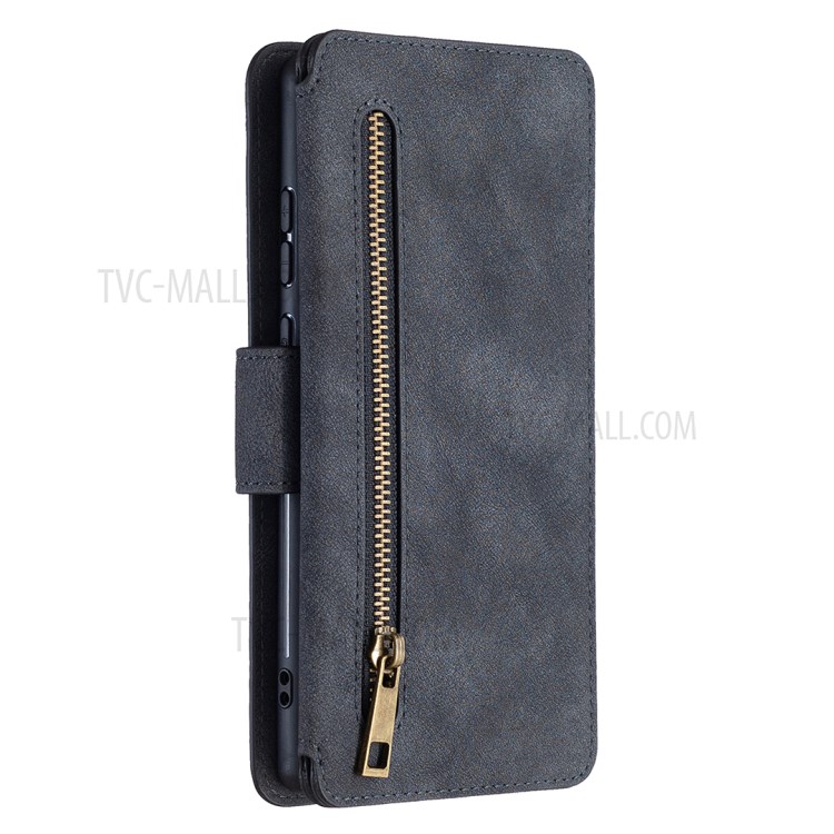 BF07 Detachable Matte Finish Leather Wallet Phone Cover with Zippered Pocket for Samsung Galaxy Note 20 5G / Galaxy Note 20 - Black-3