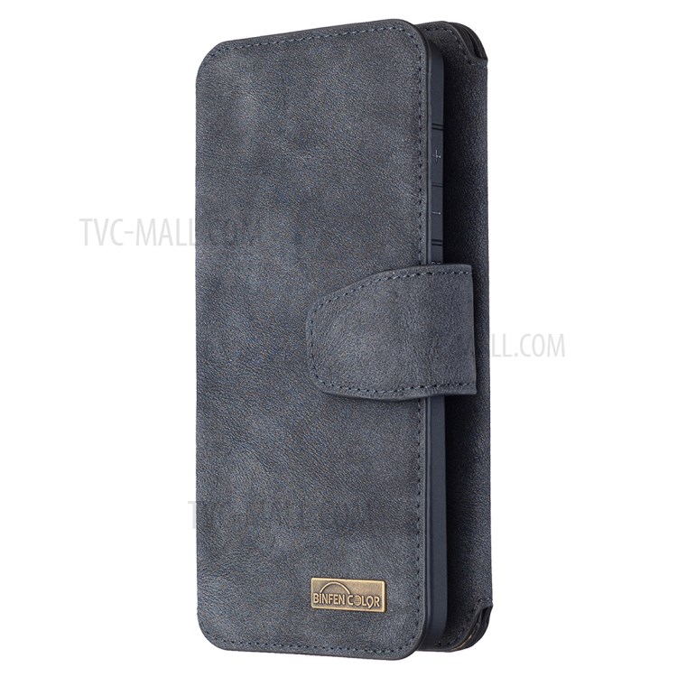Acabamento Fosco Tampa Do Telefone Carteira De Couro Destacável Com Bolso Com Zíper Para Samsung Galaxy S20 - Preto-2