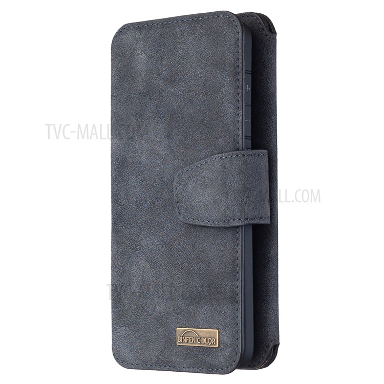 Detachable Matte Finish Leather Wallet Phone Cover with Zippered Pocket for Samsung Galaxy S20 - Black-2