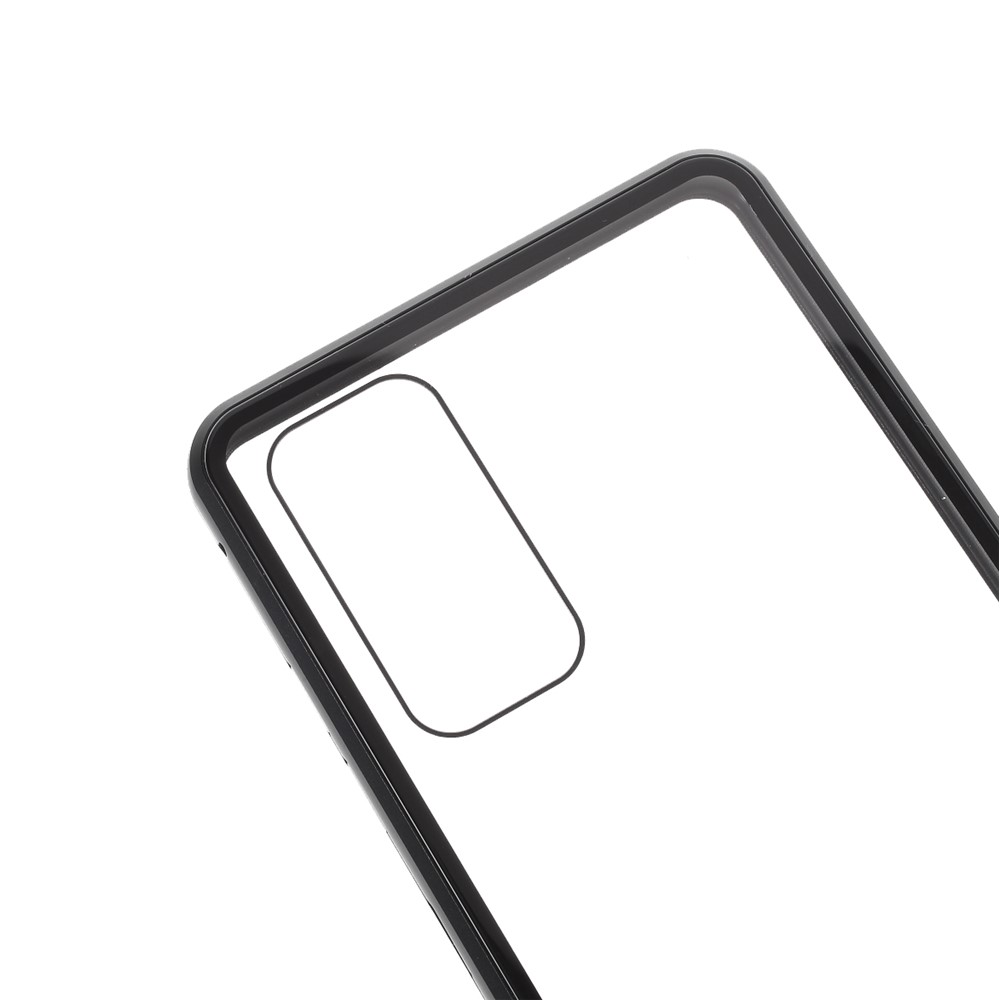 Крышка Для Samsung Galaxy S20 FE / S20 Fan Edition / S20 Fe 5G / S20 Вентиляционное Издание 5G Съемный Металл + Двусторонний Закаленный Стеклянный Корпус - Черный-3