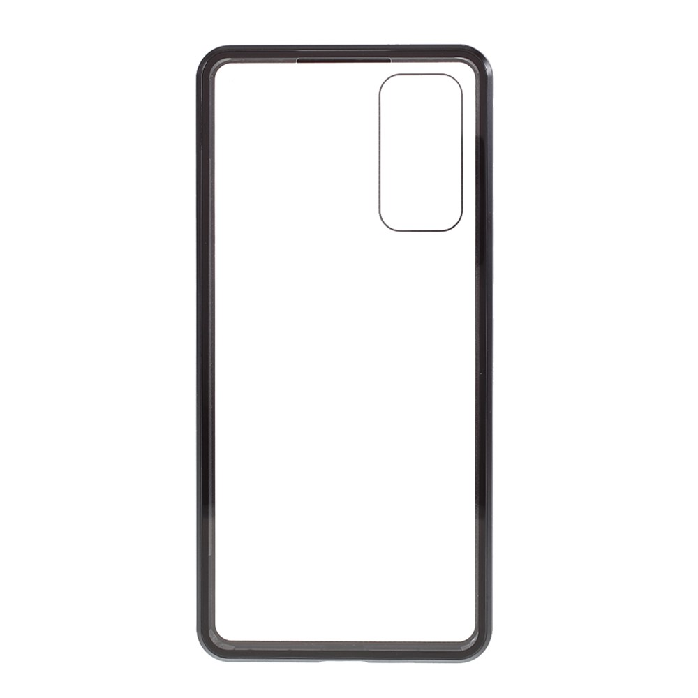 Крышка Для Samsung Galaxy S20 FE / S20 Fan Edition / S20 Fe 5G / S20 Вентиляционное Издание 5G Съемный Металл + Двусторонний Закаленный Стеклянный Корпус - Черный-4