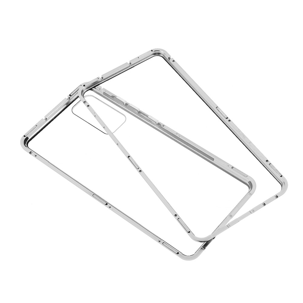 Couverture Pour Samsung Galaxy S20 Fe / S20 Fan Edition / S20 Fe 5G / S20 Edition De Ventilateur 5G Métal Détachable + Boîtier En Verre Trempé À Deux Côtés (aucune Empreinte Digitale Déverrouillée) - Argent-2
