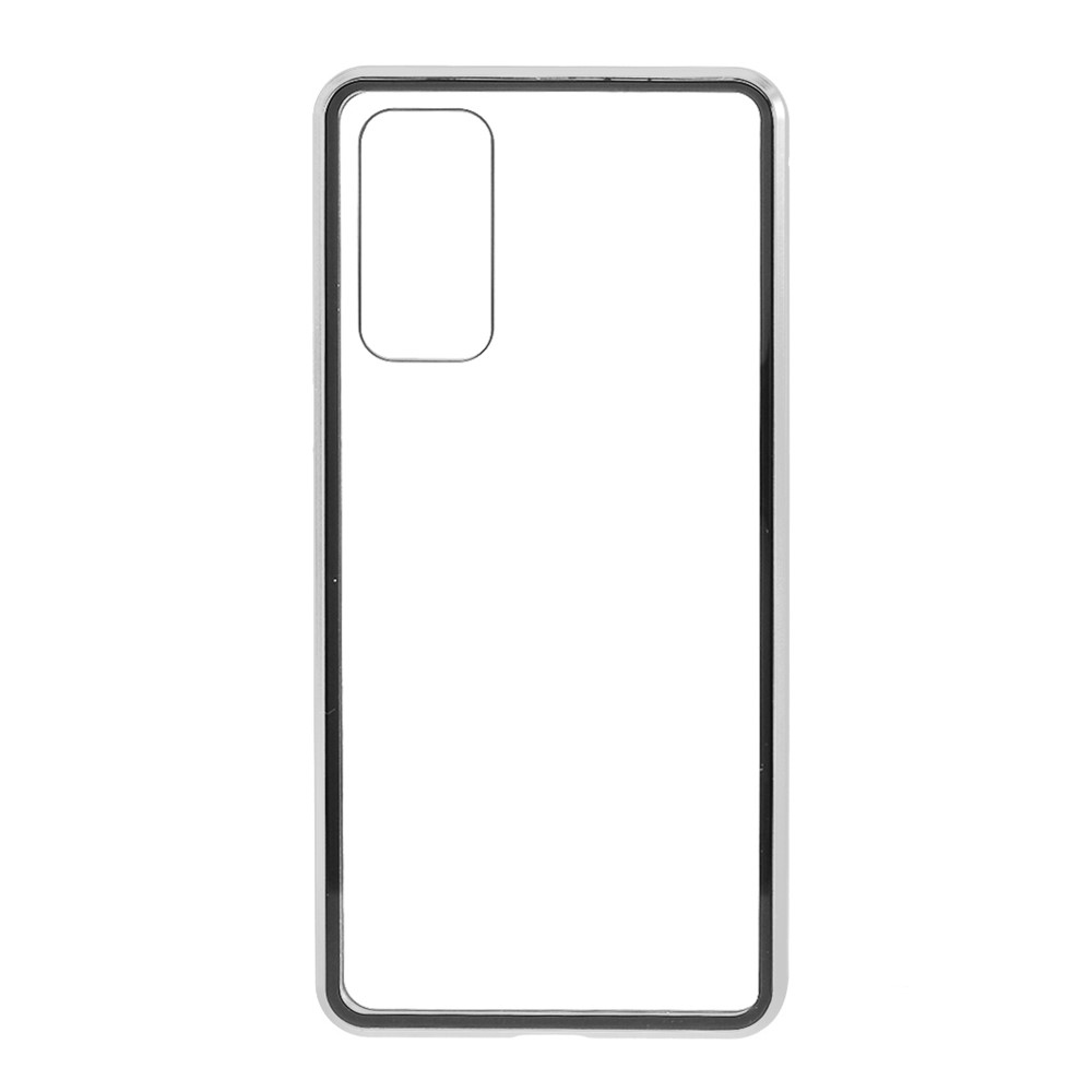 Couverture Pour Samsung Galaxy S20 Fe / S20 Fan Edition / S20 Fe 5G / S20 Edition De Ventilateur 5G Métal Détachable + Boîtier En Verre Trempé À Deux Côtés (aucune Empreinte Digitale Déverrouillée) - Argent-5