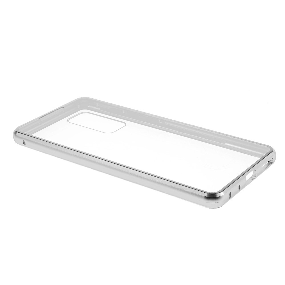 Couverture Pour Samsung Galaxy S20 Fe / S20 Fan Edition / S20 Fe 5G / S20 Edition De Ventilateur 5G Métal Détachable + Boîtier En Verre Trempé À Deux Côtés (aucune Empreinte Digitale Déverrouillée) - Argent-6