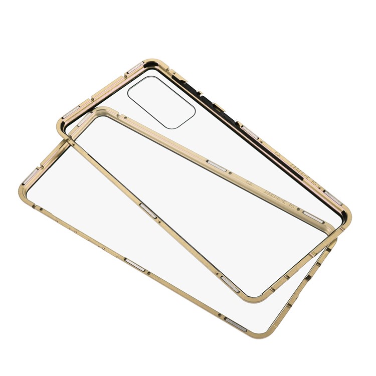 Couverture Pour Samsung Galaxy S20 Fe / S20 Fan Edition / S20 Fe 5G / S20 Edition De Ventilateur 5G Métal Détachable + Boîtier En Verre Trempé À Deux Côtés (aucune Empreinte Digitale Déverrouillée) - Or-2