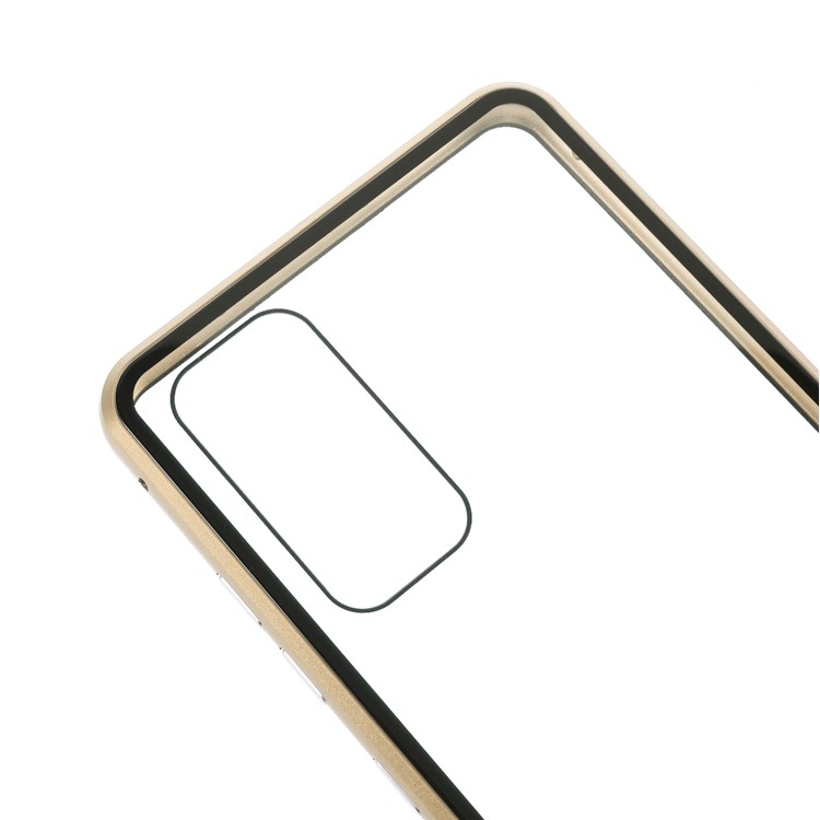 Couverture Pour Samsung Galaxy S20 Fe / S20 Fan Edition / S20 Fe 5G / S20 Edition De Ventilateur 5G Métal Détachable + Boîtier En Verre Trempé À Deux Côtés (aucune Empreinte Digitale Déverrouillée) - Or-3