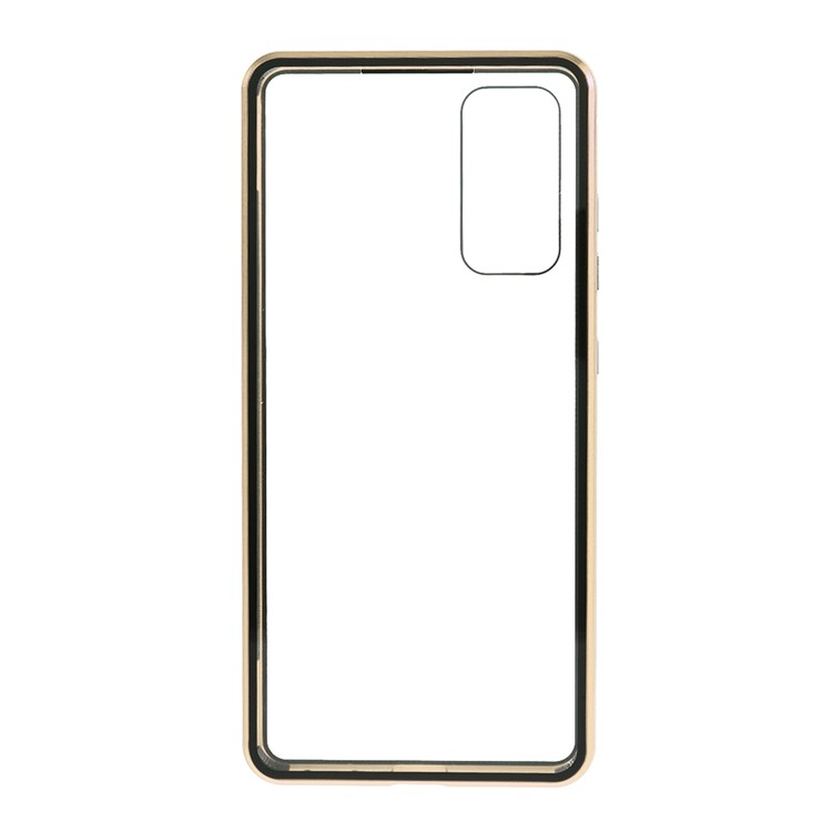 Couverture Pour Samsung Galaxy S20 Fe / S20 Fan Edition / S20 Fe 5G / S20 Edition De Ventilateur 5G Métal Détachable + Boîtier En Verre Trempé À Deux Côtés (aucune Empreinte Digitale Déverrouillée) - Or-4