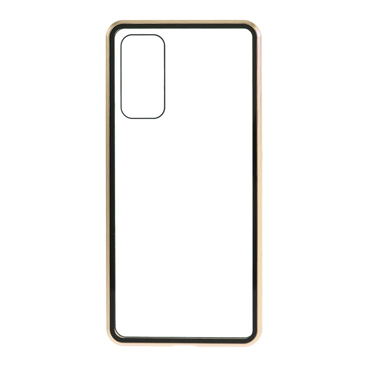 Couverture Pour Samsung Galaxy S20 Fe / S20 Fan Edition / S20 Fe 5G / S20 Edition De Ventilateur 5G Métal Détachable + Boîtier En Verre Trempé À Deux Côtés (aucune Empreinte Digitale Déverrouillée) - Or-5