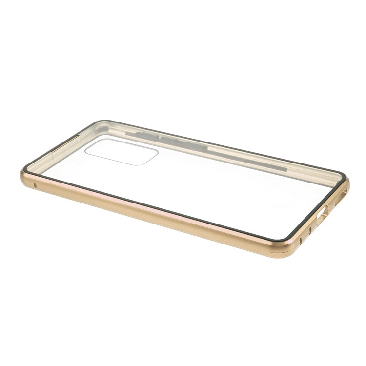Couverture Pour Samsung Galaxy S20 Fe / S20 Fan Edition / S20 Fe 5G / S20 Edition De Ventilateur 5G Métal Détachable + Boîtier En Verre Trempé À Deux Côtés (aucune Empreinte Digitale Déverrouillée) - Or-6