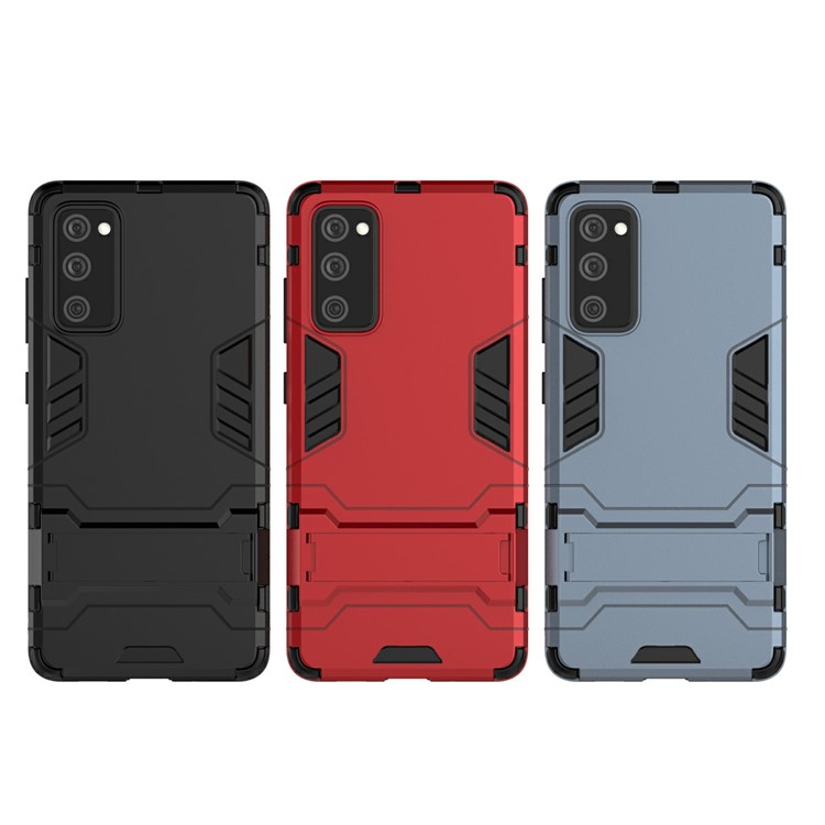 2 Sur 1 PC + TPU Hybrid Phone Case Avec Kickstand Pour Samsung Galaxy S20 FE / S20 Fan Edition / S20 fe 5g / S20 Fan Edition 5g / S20 Lite / S20 fe 2022 - le Noir-11