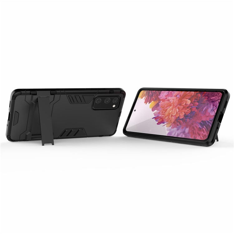 2 in 1 PC + TPU Hybrid -telefonhülle Mit Kickstand Für Samsung Galaxy S20 Fe/s20 Fan Edition/S20 fe 5G/S20 Fan Edition 5G/S20 Lite/S20 fe 2022 - Schwarz-2