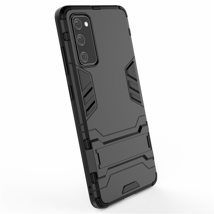 2 em 1 PC + TPU Caixa de Telefone Híbrido Com Kickstand Para Samsung Galaxy S20 FE/S20 Edição/s20 FE 5G/S20 Edição 5G/S20 Lite/S20 fe 2022 - Preto