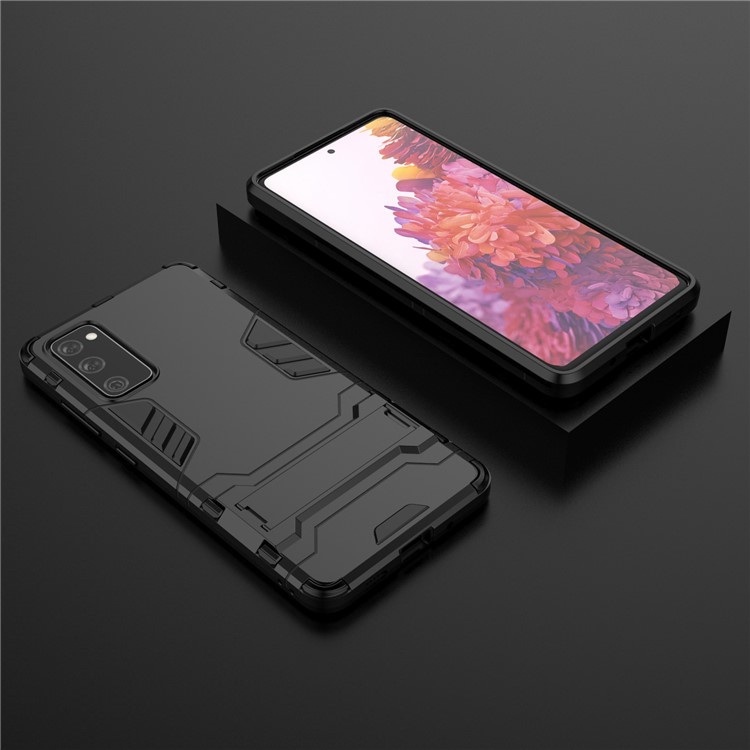 2 in 1 PC + TPU Hybrid Phone Case with Kickstand for Samsung Galaxy S20 FE/S20 Fan Edition/S20 FE 5G/S20 Fan Edition 5G/S20 Lite - Black-9