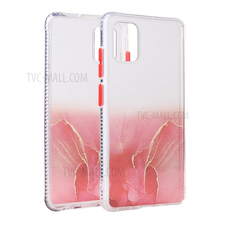 Marble Pattern TPU + Acrylic Combo Case for Samsung Galaxy A51 SM-A515 - Red-1