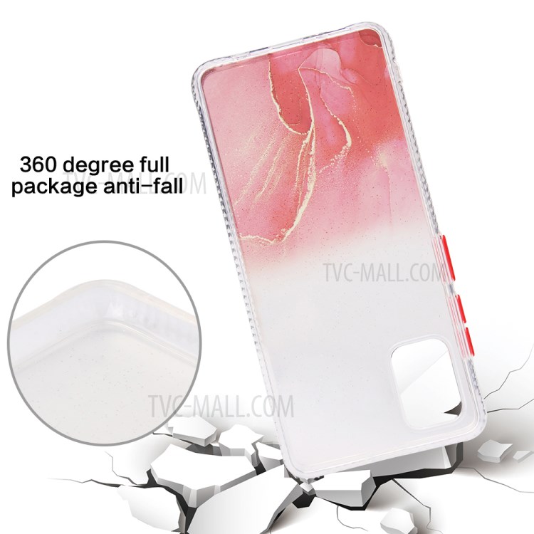 Marble Pattern TPU + Acrylic Combo Case for Samsung Galaxy A51 SM-A515 - Red-3