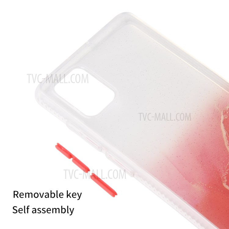Marble Pattern TPU + Acrylic Combo Case for Samsung Galaxy A51 SM-A515 - Red-5