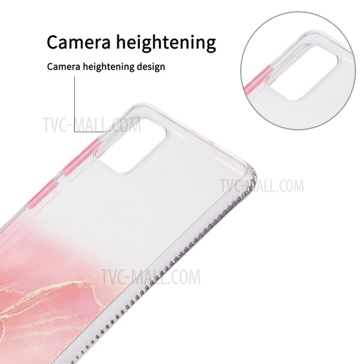 Marble Pattern TPU + Acrylic Combo Case for Samsung Galaxy A51 SM-A515 - Red-7