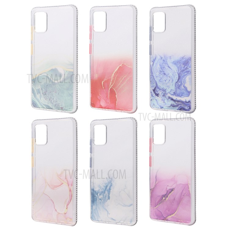 Marble Pattern TPU + Acrylic Combo Case for Samsung Galaxy A51 SM-A515 - Red-9