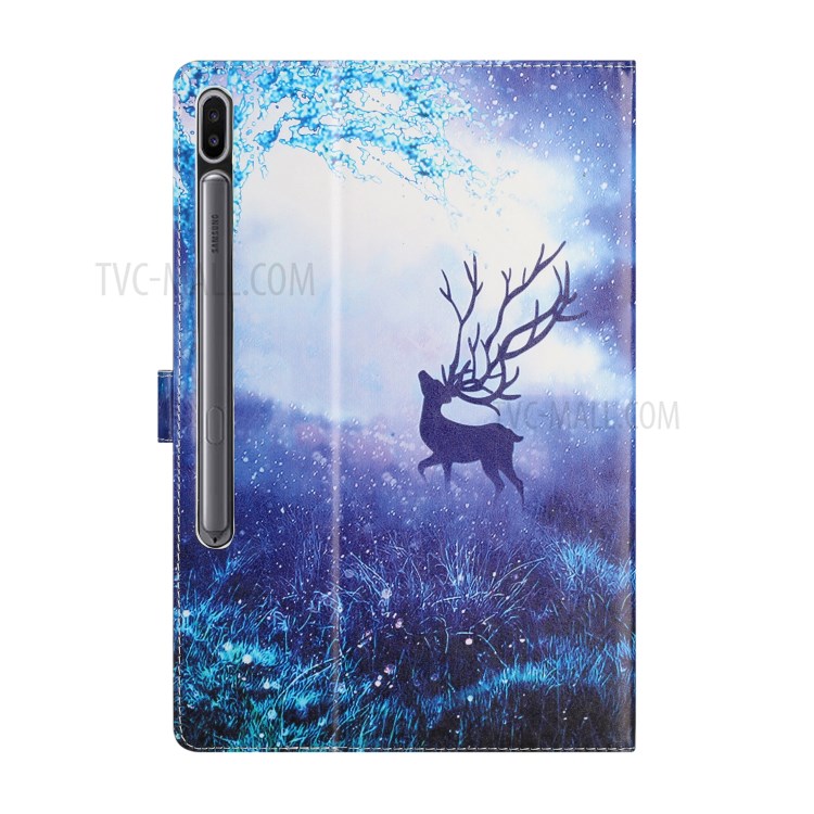 Pattern Printing Wallet Stand Leather Tablet Cover for Samsung Galaxy Tab S7 Plus/T970/T976B - Elk in the Forest-3