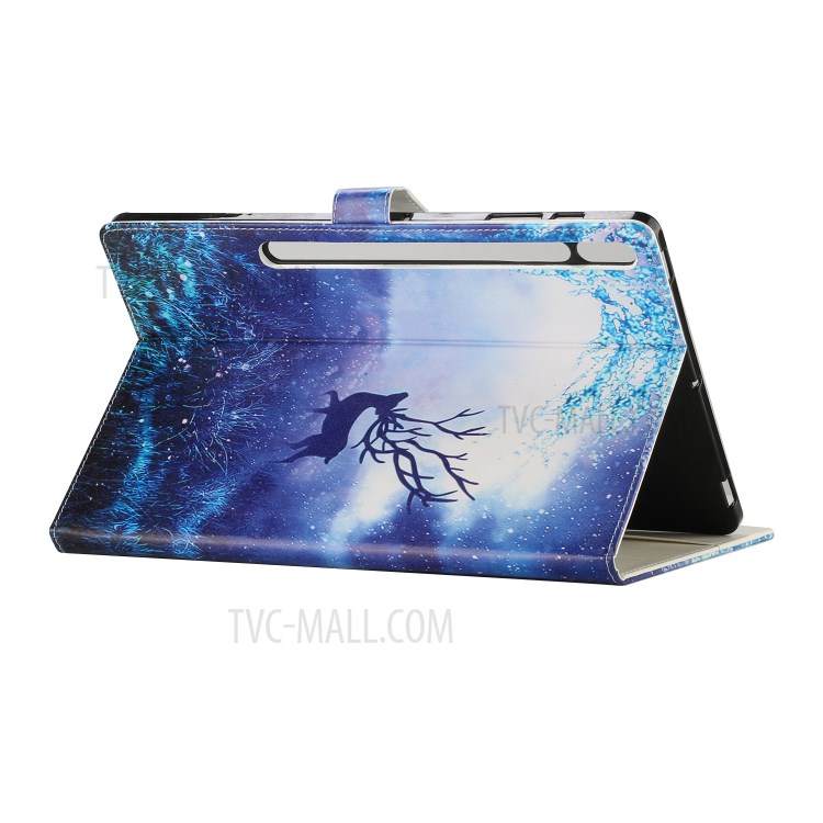 Pattern Printing Wallet Stand Leather Tablet Cover for Samsung Galaxy Tab S7 Plus/T970/T976B - Elk in the Forest-4