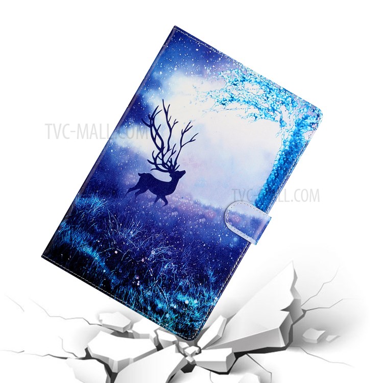 Pattern Printing Wallet Stand Leather Tablet Cover for Samsung Galaxy Tab S7 Plus/T970/T976B - Elk in the Forest-6