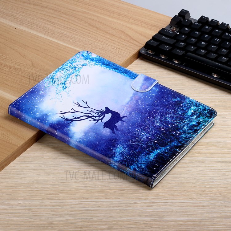 Pattern Printing Wallet Stand Leather Tablet Cover for Samsung Galaxy Tab S7 Plus/T970/T976B - Elk in the Forest-7
