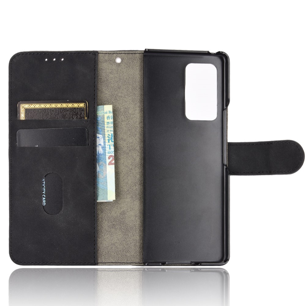 Skin-touch Leather Wallet Flip Case for Samsung Galaxy Z Fold2 5G - Black-3