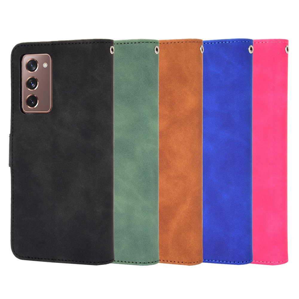 Skin-touch Leather Wallet Flip Case for Samsung Galaxy Z Fold2 5G - Black-9