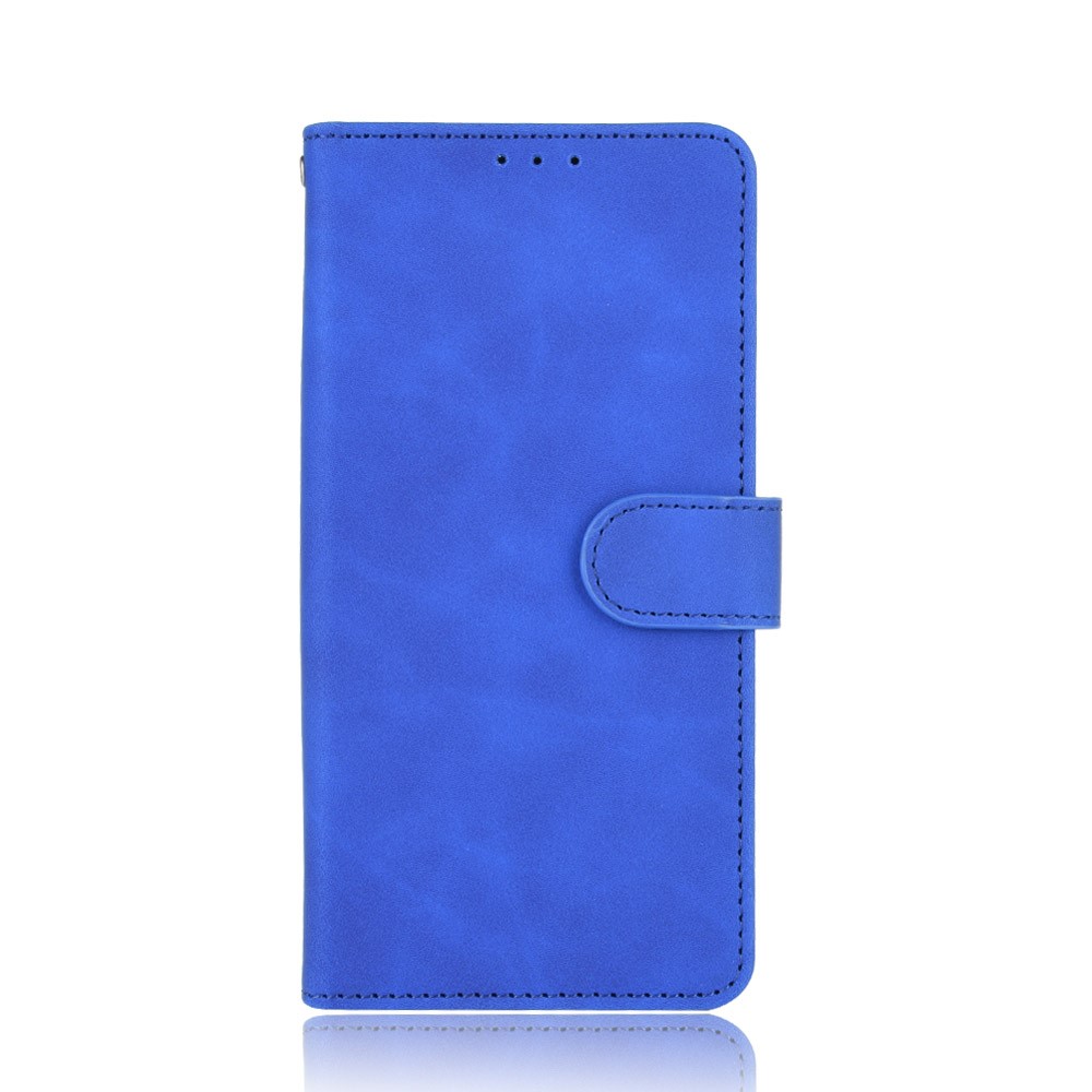 Skin-touch Leather Wallet Flip Case for Samsung Galaxy Z Fold2 5G - Blue