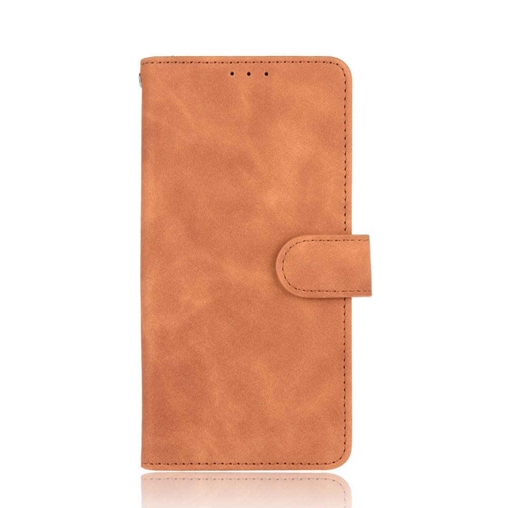 Skin-touch Leather Wallet Flip Case for Samsung Galaxy Z Fold2 5G - Brown