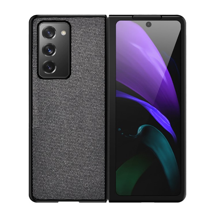 Cloth Texture Phone Protective Shell for Samsung Galaxy Z Fold2 5G - Black-1
