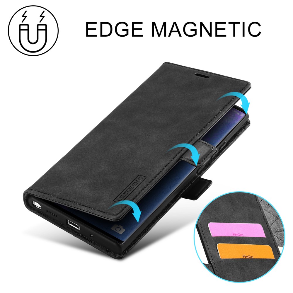 LC.IMEEKE LC Strong Magnetic Series Leather Wallet Phone Protective Shell for Samsung Galaxy Note20 Ultra/Note20 Ultra 5G - Black-14