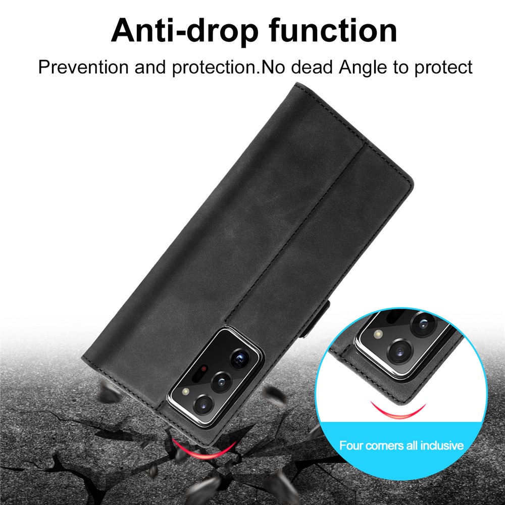 LC.IMEEKE LC Strong Magnetic Series Leather Wallet Phone Protective Shell for Samsung Galaxy Note20 Ultra/Note20 Ultra 5G - Black-15