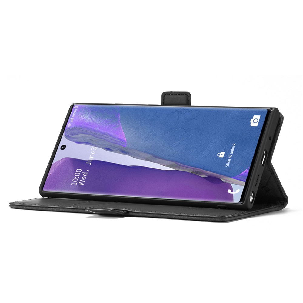LC.IMEEKE LC Strong Magnetic Series Leather Wallet Phone Protective Shell for Samsung Galaxy Note20 Ultra/Note20 Ultra 5G - Black-4