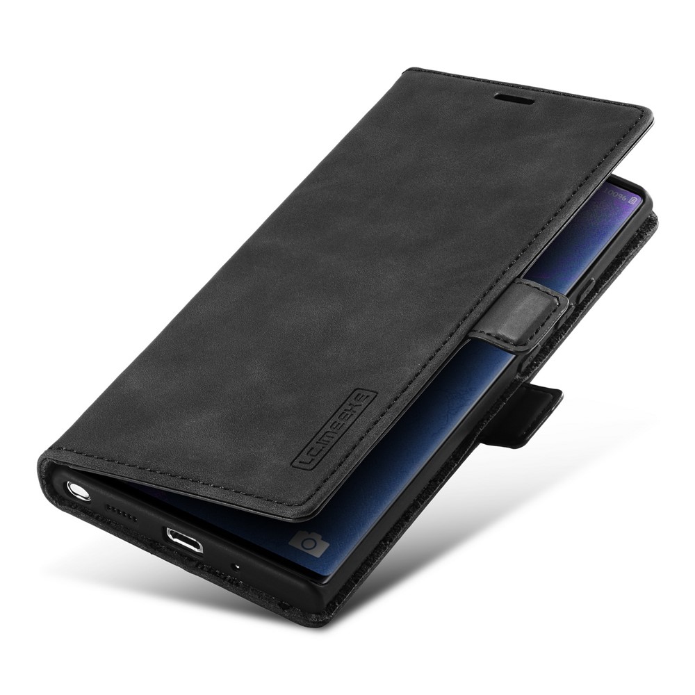 LC.IMEEKE LC Strong Magnetic Series Leather Wallet Phone Protective Shell for Samsung Galaxy Note20 Ultra/Note20 Ultra 5G - Black-6