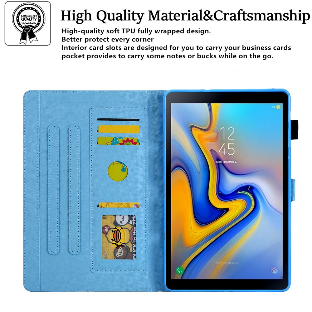 Patterned Stand Leather Protector Cover for Samsung Galaxy Tab A7 10.4 (2020) SM-T500/T505 - Blue Butterfly-4
