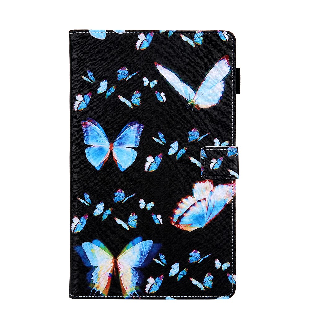 Patterned Stand Leather Protector Cover for Samsung Galaxy Tab A7 10.4 (2020) SM-T500/T505 - Blue Butterfly-5