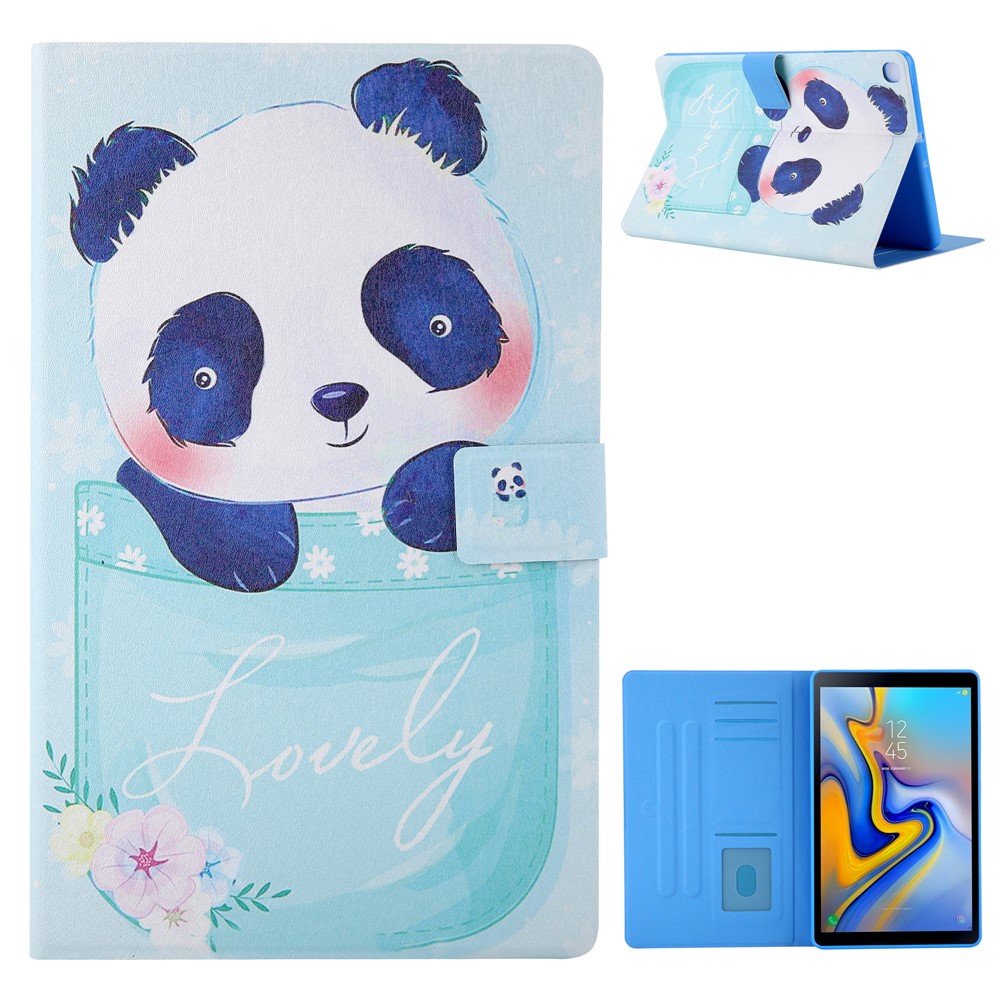 Pattern Printing Card Slots Leather Stand Tablet Case for Samsung Galaxy Tab A7 10.4 (2020) SM-T500/SM-T505 - Panda-1