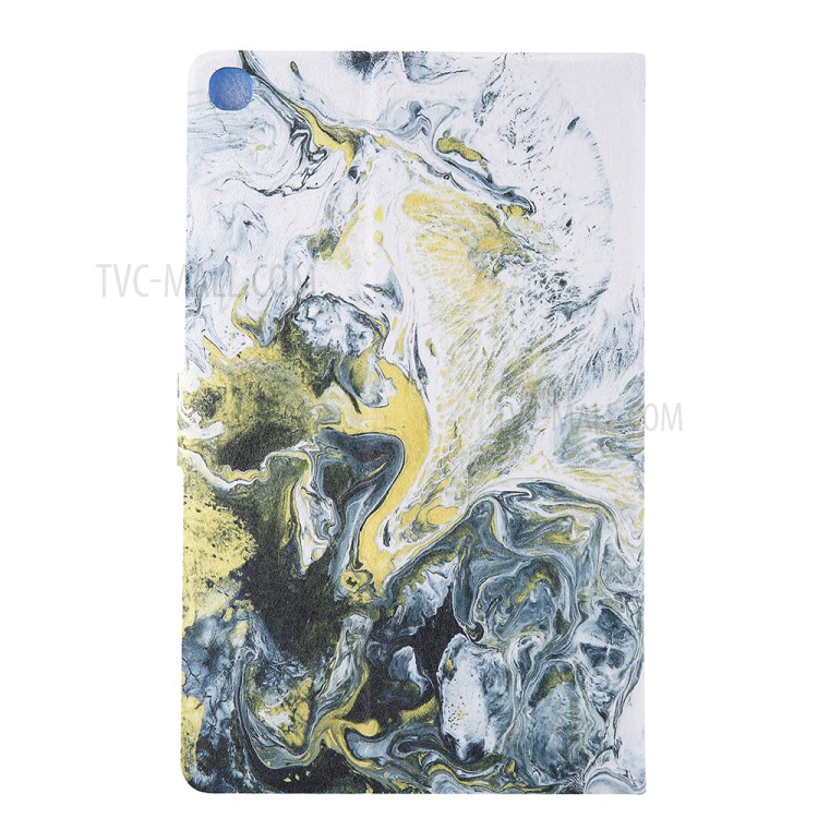 Pattern Printing Card Slots Leather Stand Tablet Case for Samsung Galaxy Tab A7 10.4 (2020) SM-T500/SM-T505 - White/Yellow-2