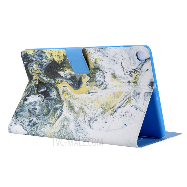 Pattern Printing Card Slots Leather Stand Tablet Case for Samsung Galaxy Tab A7 10.4 (2020) SM-T500/SM-T505 - White/Yellow-3