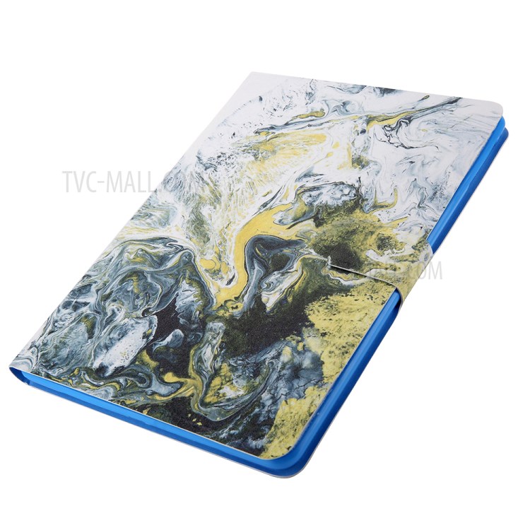 Pattern Printing Card Slots Leather Stand Tablet Case for Samsung Galaxy Tab A7 10.4 (2020) SM-T500/SM-T505 - White/Yellow-7