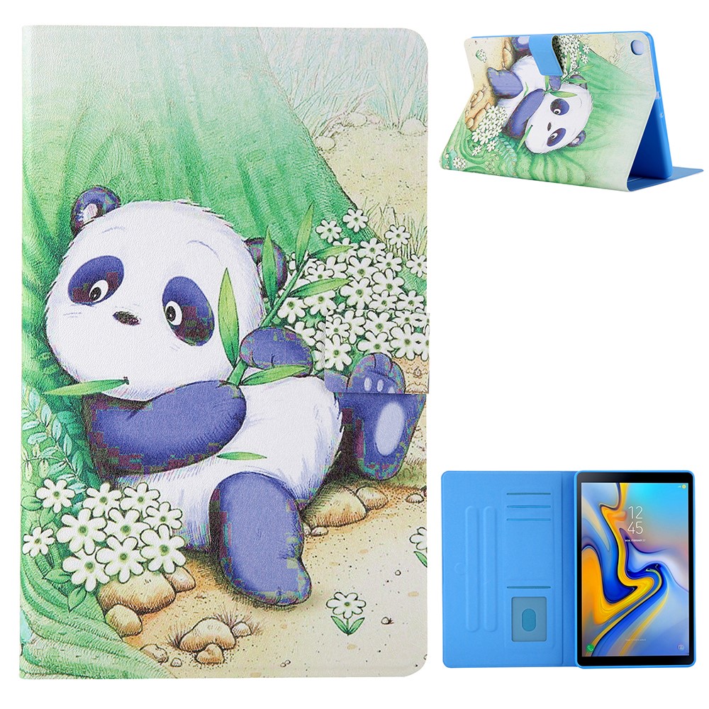 Pattern Printing Card Slots Leather Stand Tablet Case for Samsung Galaxy Tab A7 10.4 (2020) SM-T500/SM-T505 - Cute Panda-1