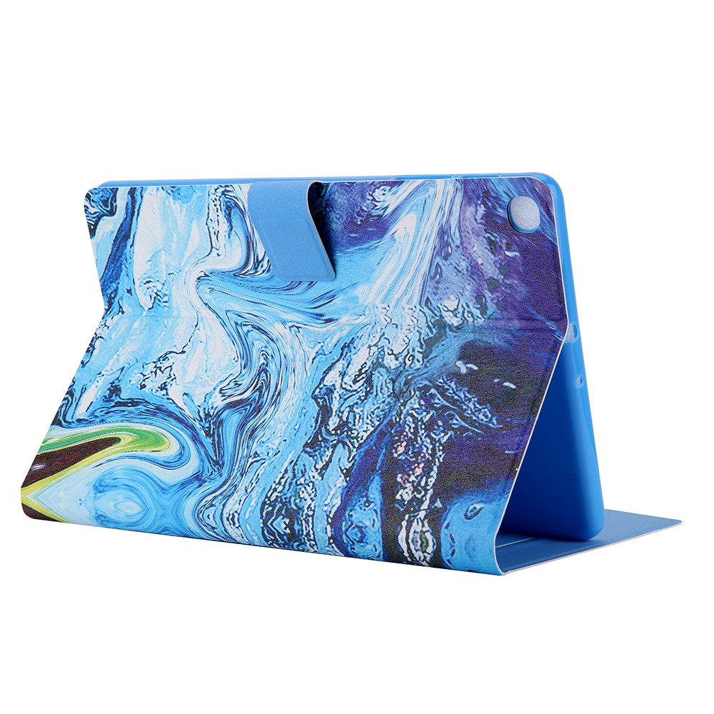 Pattern Printing Card Slots Leather Stand Tablet Case for Samsung Galaxy Tab A7 10.4 (2020) SM-T500/SM-T505 - Blue/Green-2