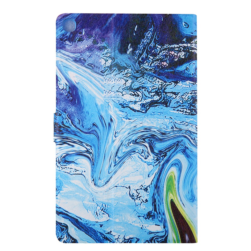 Pattern Printing Card Slots Leather Stand Tablet Case for Samsung Galaxy Tab A7 10.4 (2020) SM-T500/SM-T505 - Blue/Green-7