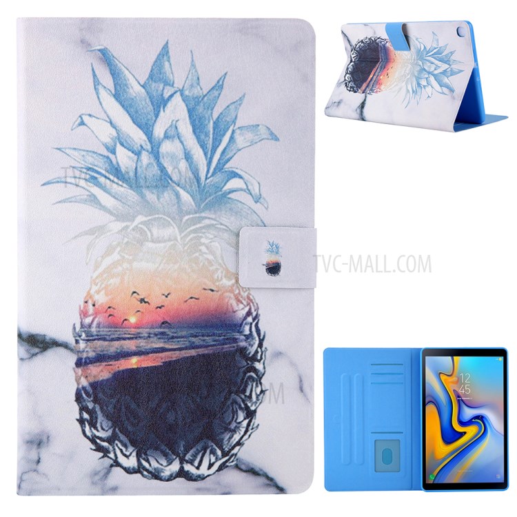 Pattern Printing Card Slots Leather Stand Tablet Case for Samsung Galaxy Tab A7 10.4 (2020) SM-T500/SM-T505 - Pineapple-1