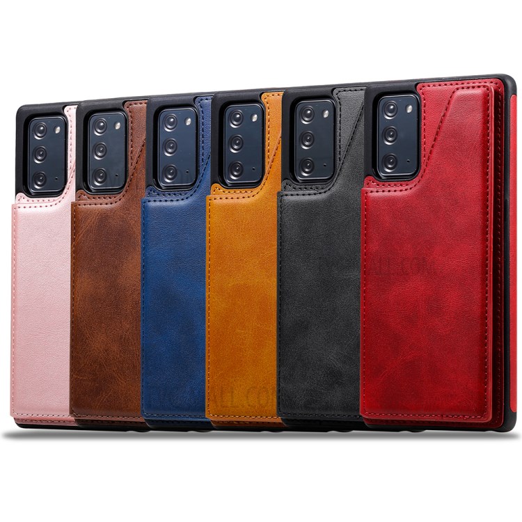 Shockproof Leather Coated TPU Phone Protective Shell with Card Slots for Samsung Galaxy Note 20/Note 20 5G - Black-15