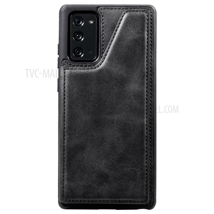 Shockproof Leather Coated TPU Phone Protective Shell with Card Slots for Samsung Galaxy Note 20/Note 20 5G - Black-4