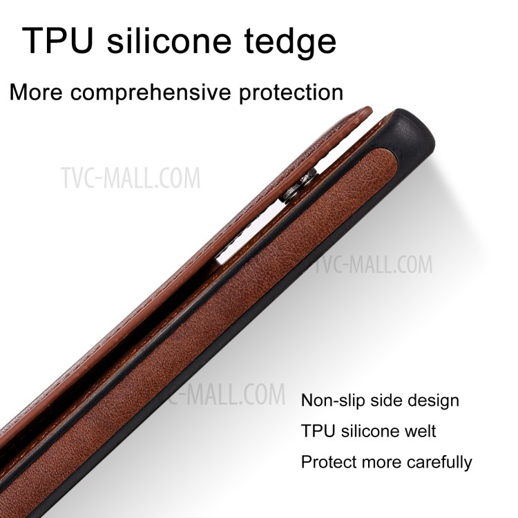 Shockproof Leather Coated TPU Phone Protective Shell with Card Slots for Samsung Galaxy Note 20/Note 20 5G - Brown-15
