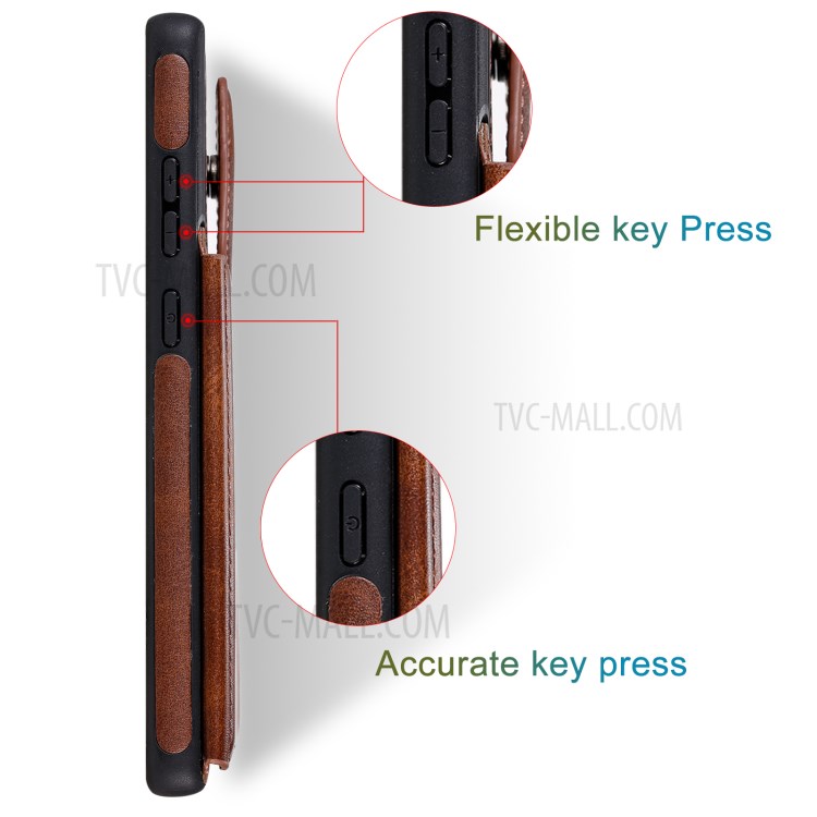 Shockproof Leather Coated TPU Phone Protective Shell with Card Slots for Samsung Galaxy Note 20/Note 20 5G - Brown-18