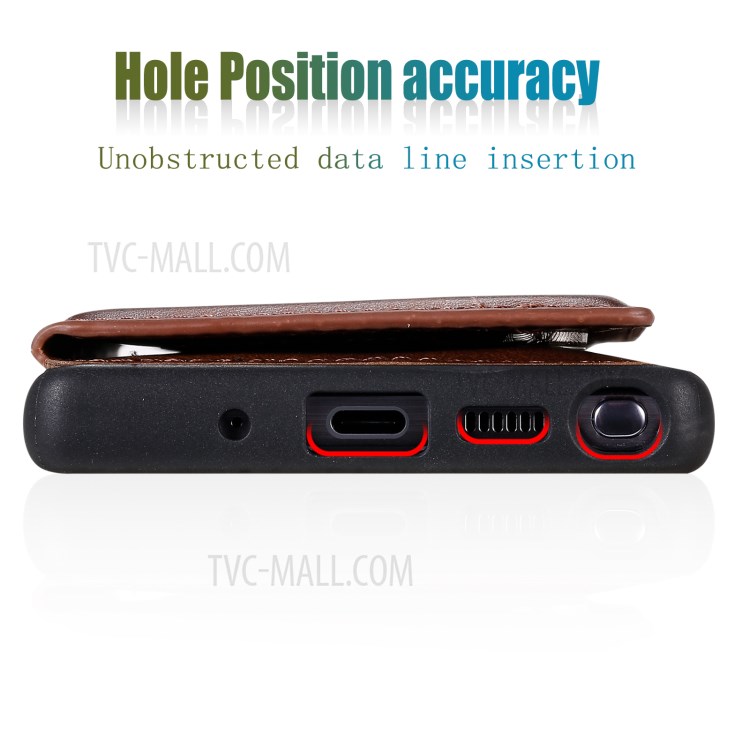 Shockproof Leather Coated TPU Phone Protective Shell with Card Slots for Samsung Galaxy Note 20/Note 20 5G - Brown-20